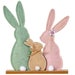 Wooden & Felt Easter Bunny Decoration | Freestanding Spring Ornament 23.5cm