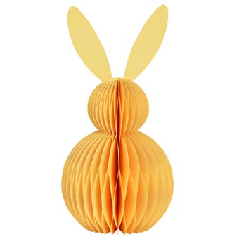 Yellow Honeycomb Rabbit - 11x20x11cm Eco-Friendly PaperCardboard Decorative Figurine for Home Decor