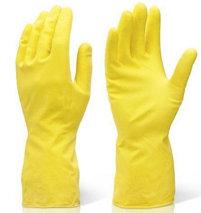 Yellow Rubber Gloves XL 