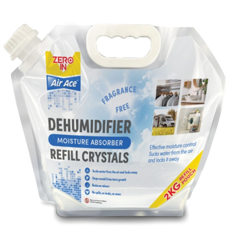 Zero In Air Ace Damp Free Moisture Absorber Refill Crystals 2kg – Fragrance Free Dehumidifier Refill