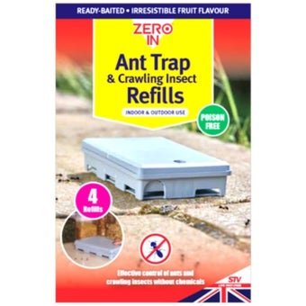 Zero In Ant and Crawling Insect Trap Refills 4 Pack Poison-Free Indoor and Outdoor Use