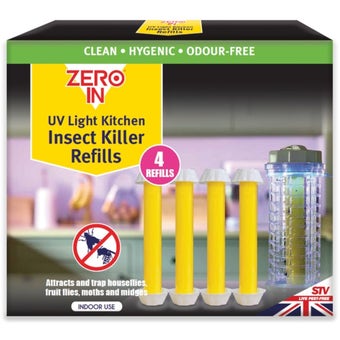Zero In UV Light Kitchen Insect Killer Refills for Indoor Fly Control I 4 Pack