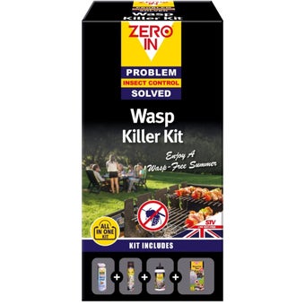 Zero In Wasp Killer Kit with Contact Spray, Deterrents and Traps Poison-Free Complete Wasp Control Solution for Home and Garden