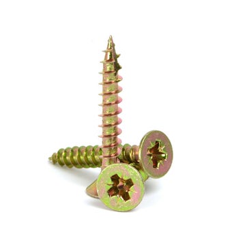 Zinc Yellow Single Pozi Countersunk Woodscrew M3 x 35 - Pack of 10