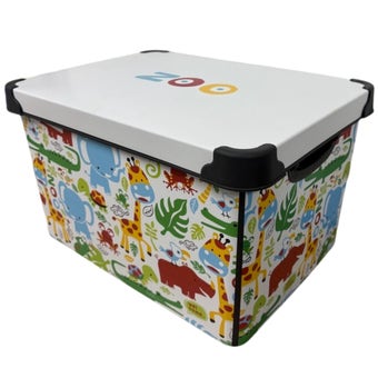 De Vielle Zoo Eco Storage Box 22L | Stackable Storage with Lid & Handle