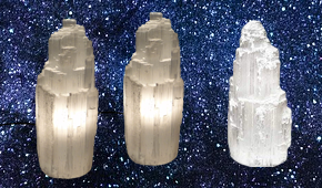 Selenite Lamps &amp; Candle Holders